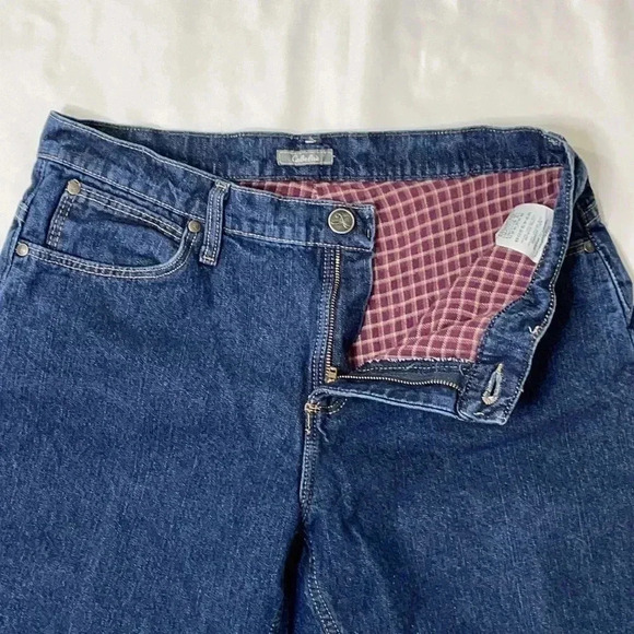Cabela’s Flannel Fleece Lined Blue Denim Jeans 10 Short - Picture 9 of 15